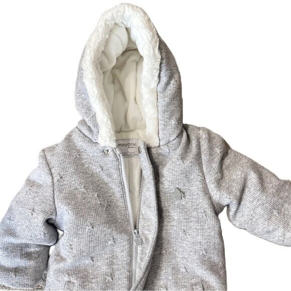 Mayoral Grey unisex Waffle Knit Fleece lined Pramsuit 3 months - Picture 3 of 7
